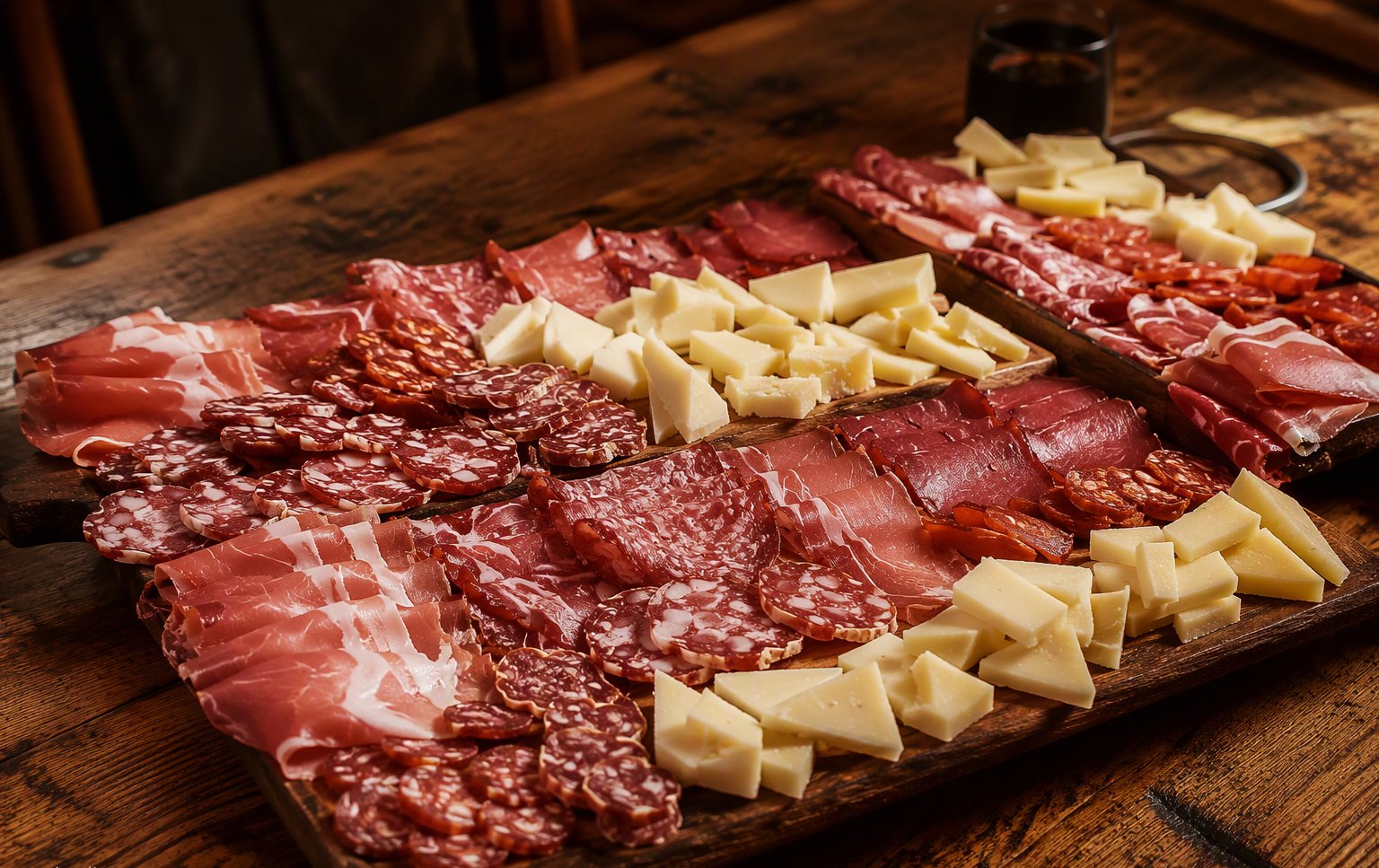 Il tagliere di salumi e formaggi della produzione locale